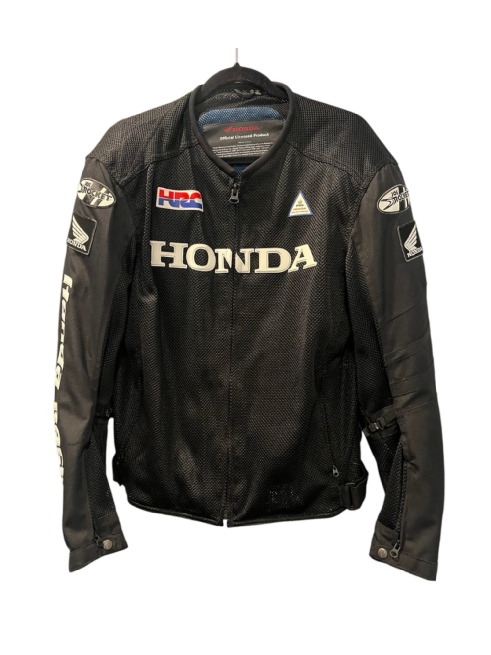 Joe Rocket Honda HRC Mesh Motorcycle Riding Jacket Black Men's Size Large Armor
